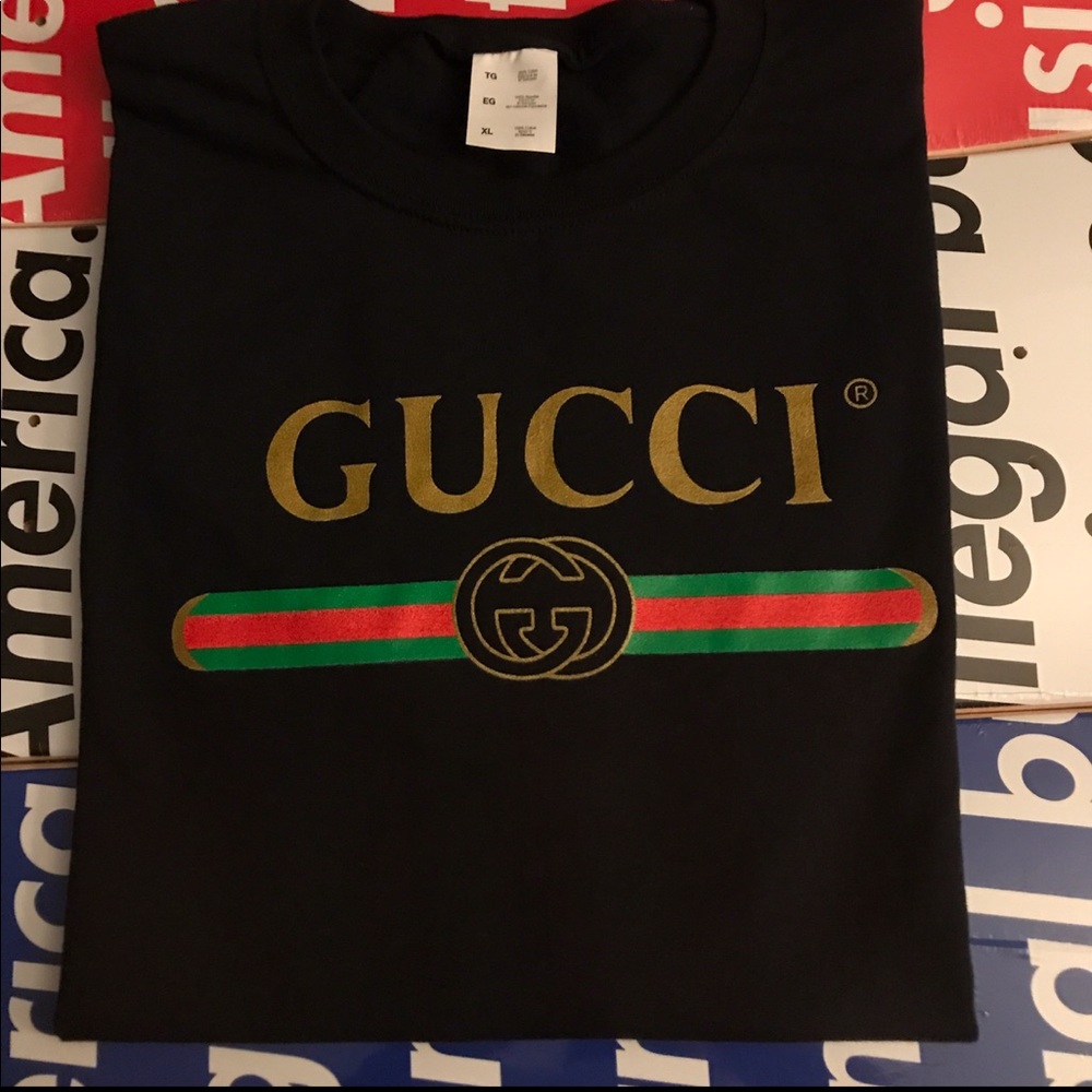 Vintage Gucci t shirt tee new black XL